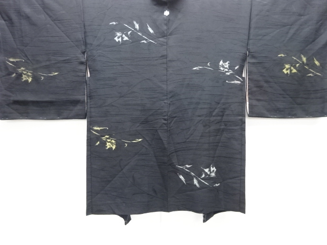 未使用品　草葉模様織り出し一つ紋羽織